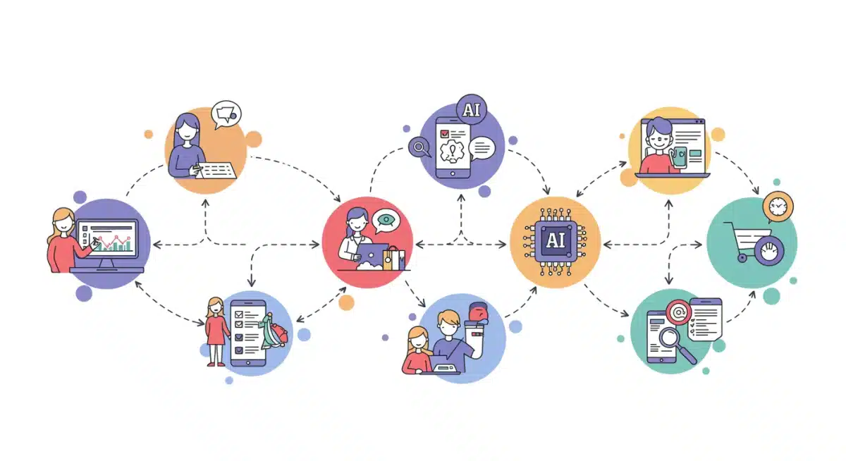 AI personalizing customer journey with product recommendations