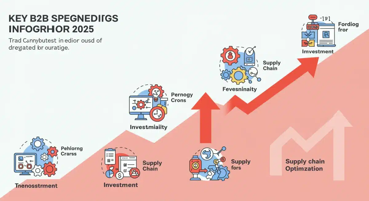 Infographic showing key B2B investment areas for 2025.