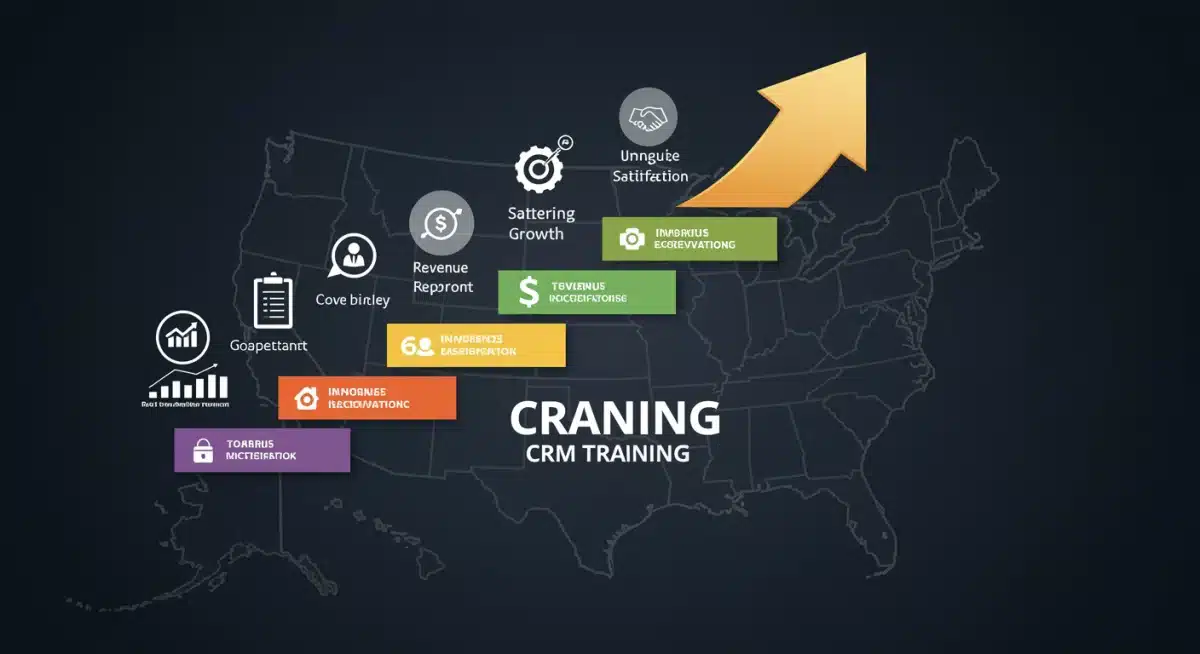 Infographic illustrating the positive impact of CRM training on sales metrics and revenue growth in the US.