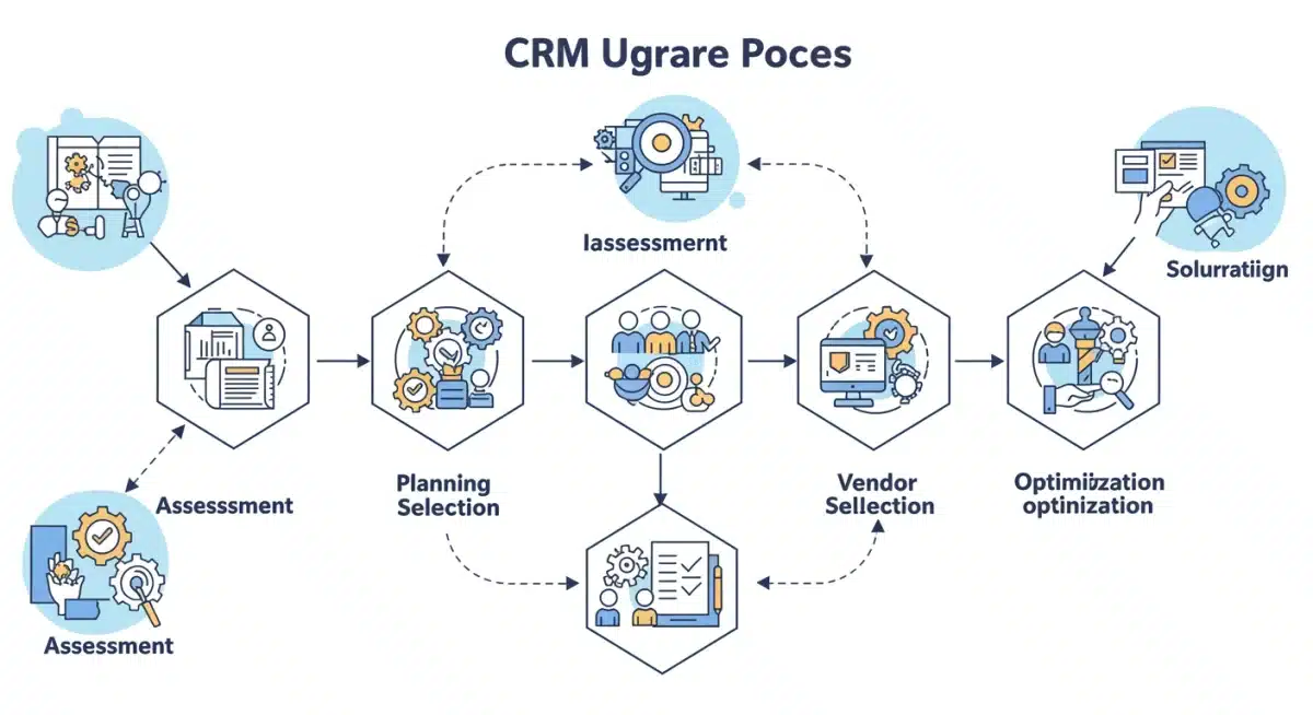 CRM system upgrade process flowchart for strategic planning