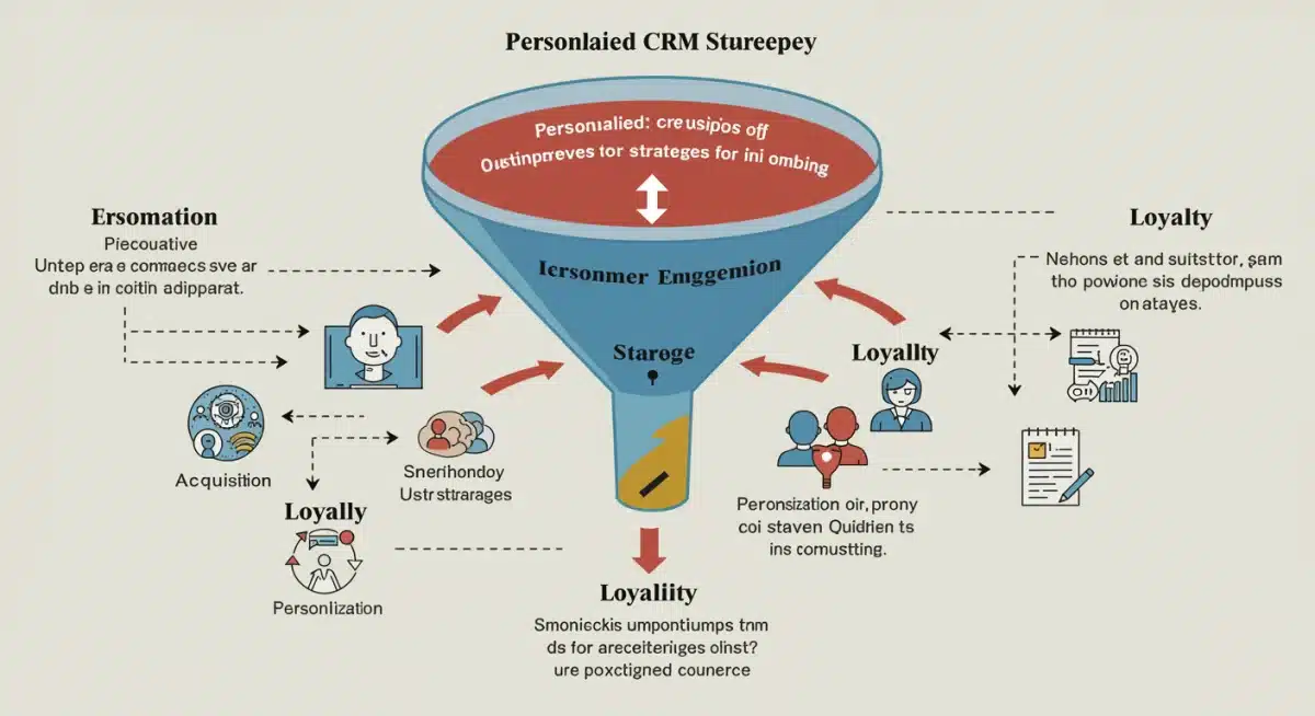 Infographic illustrating personalized customer journey through CRM engagement