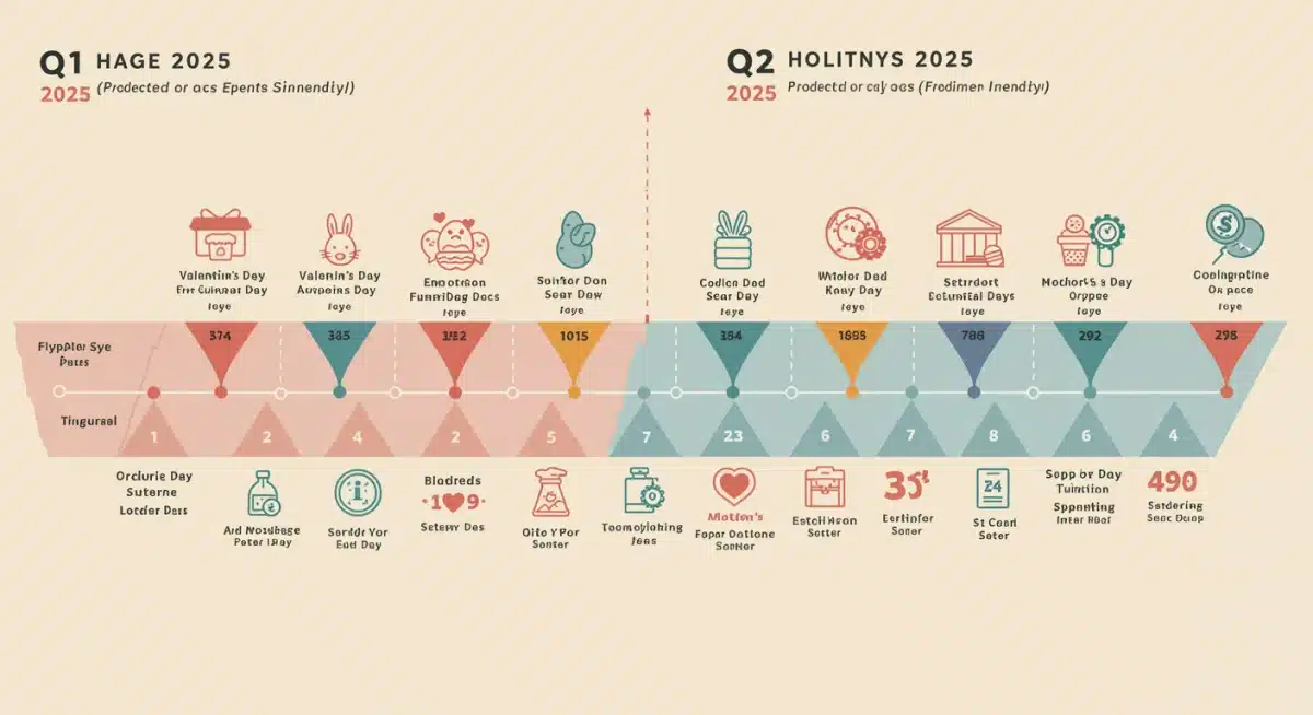 Infographic of Q1 and Q2 2025 key seasonal events and spending trends