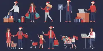 Diverse US consumers shopping during Q4 2024 holiday season, reflecting economic shifts