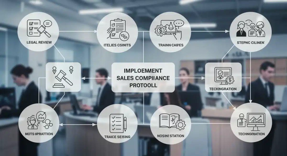 Flowchart illustrating new sales compliance protocol implementation steps.