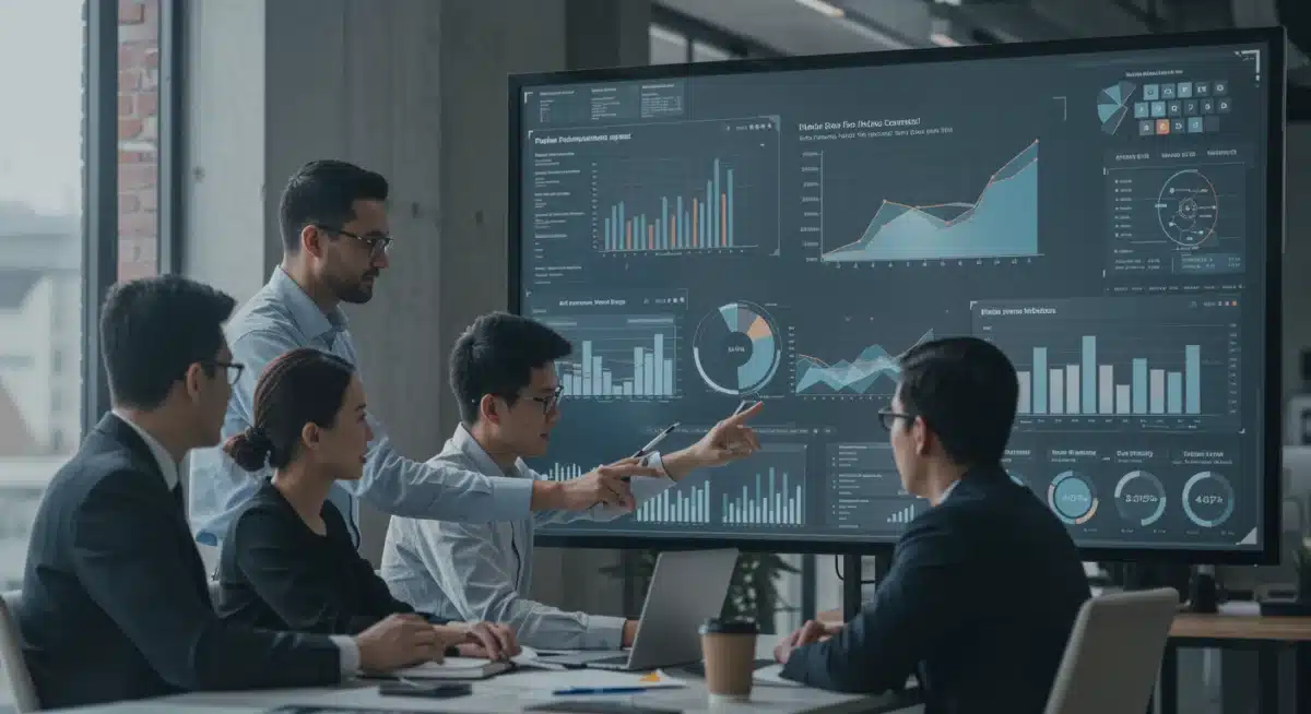 Sales team analyzing real-time data for Q4 2024 revenue growth strategies.